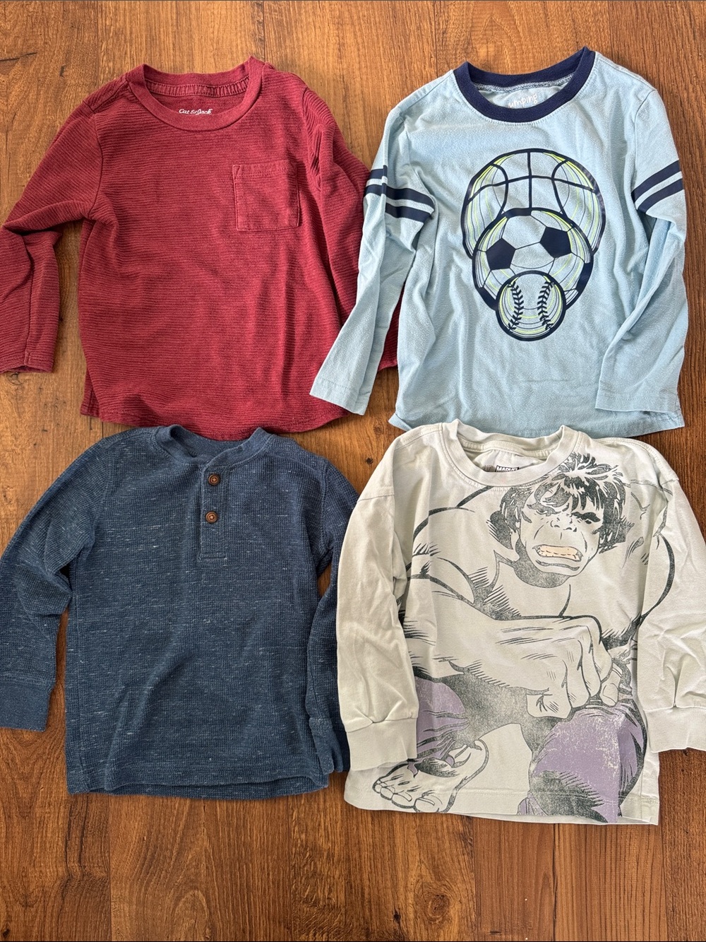 Bundle of toddler boy long sleeve shirts, size 3T